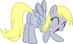 Size: 6000x3627 | Tagged: safe, artist:slb94, derpy hooves, pegasus, pony, absurd resolution, bubble butt, cute, excited, female, mare, plot, simple background, solo, transparent background, vector