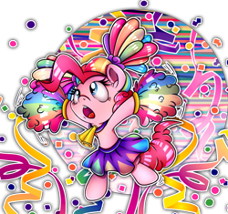 Size: 3225x3029 | Tagged: safe, artist:dfectivedvice, artist:vocalmaker, pinkie pie, earth pony, pony, rainbow falls, cheerleader, cheerleader pinkie, clothes, colored, costume, simple background, skirt, solo, transparent background