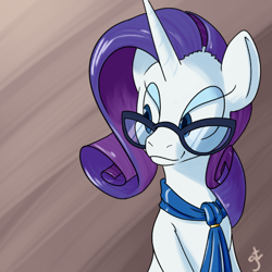 Size: 700x700 | Tagged: safe, artist:goat train, rarity, pony, unicorn, clothes, glasses, scarf, solo