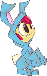 Size: 2000x3237 | Tagged: safe, artist:spanish-scoot, apple bloom, earth pony, pony, bunny bloom, bunny costume, clothes, female, filly, high res, simple background, solo, transparent background