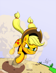 Size: 2000x2588 | Tagged: safe, artist:meatmcfist, applejack, earth pony, pony, female, mare, running, solo