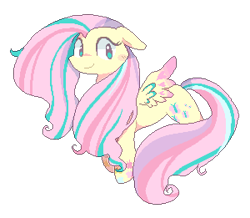 Size: 300x261 | Tagged: safe, artist:milkii-ways, fluttershy, pegasus, pony, cutie mark, female, rainbow power, simple background, smiling, solo, spread wings, white background, wings