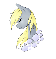 Size: 2000x2100 | Tagged: safe, artist:avialexis25, derpy hooves, pegasus, pony, bubble, bust, eyes closed, female, mare, portrait, solo