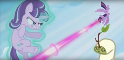 Size: 2864x1396 | Tagged: safe, artist:canterlock, edit, edited screencap, screencap, autumn blaze, starlight glimmer, twilight sparkle, twilight sparkle (alicorn), alicorn, kirin, pony, unicorn, sounds of silence, the cutie re-mark, autumn blaze's disaster puppet, autumn blaze's puppet, hooves, levitation, magic, meme, self-levitation, telekinesis