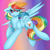 Size: 1000x1000 | Tagged: safe, artist:cocopony1001, derpibooru import, rainbow dash, pegasus, pony, chest fluff, solo