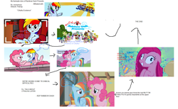 Size: 1672x1033 | Tagged: safe, artist:anonymous, derpibooru import, pinkie pie, rainbow dash, earth pony, pegasus, pony, fanfic:bittersweet, party of one, 1000 hours in ms paint, cthulhu, cursed image, old cringe, pinkamena diane pie, rainbow dash presents, wat, why