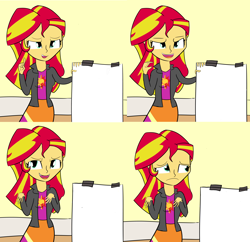 Size: 4152x4019 | Tagged: safe, artist:artiks, edit, sunset shimmer, equestria girls, absurd resolution, exploitable meme, gru's plan, meme, template