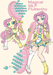 Size: 1800x2546 | Tagged: safe, artist:skyshek, fluttershy, human, comb, human ponidox, humanized, magical girl