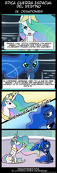 Size: 850x2599 | Tagged: safe, artist:drawponies, princess celestia, princess luna, alicorn, pony, comic, spanish, translation, translator:the-luna-fan