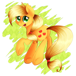 Size: 1140x1140 | Tagged: safe, artist:agletka, applejack, earth pony, pony, looking at you, looking back, solo