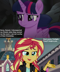 Size: 1280x1524 | Tagged: safe, edit, edited screencap, screencap, sunset shimmer, twilight sparkle, twilight sparkle (alicorn), alicorn, equestria girls, friendship games, my little pony: the movie, screencap comic