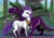 Size: 2480x1754 | Tagged: safe, artist:dinodraketakethecake, rarity, spike, dragon, pony, unicorn, female, fire ruby, male, older, older spike, rose, rose garden, shipping, sparity, straight