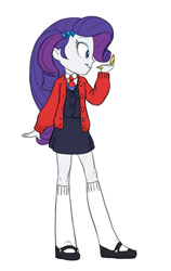 Size: 600x950 | Tagged: safe, artist:carnifex, rarity, equestria girls, clothes, school uniform, schoolgirl, solo