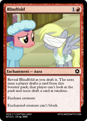 Size: 375x523 | Tagged: safe, screencap, derpy hooves, pegasus, pony, where the apple lies, bandage, card, female, magic the gathering, mare, teenage derpy hooves