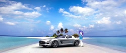 Size: 1680x720 | Tagged: safe, artist:nsdrift, rarity, equestria girls, mercedes-benz, mercedes-benz sls amg, solo