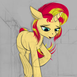 Size: 600x600 | Tagged: safe, artist:styroponyworks, sunset shimmer, pony, unicorn, female, mare, solo, wip