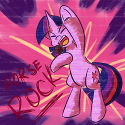 Size: 700x700 | Tagged: safe, artist:goat train, derpibooru import, twilight sparkle, pony, bipedal, microphone, solo