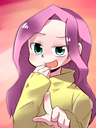 Size: 600x800 | Tagged: safe, artist:gyaheung, fluttershy, human, humanized, solo