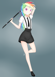 Size: 1600x2222 | Tagged: safe, artist:zoxriver503, derpibooru import, rainbow dash, human, female, houseki no kuni, humanized, land of the lustrous, solo