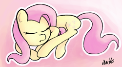 Size: 624x341 | Tagged: safe, artist:mang, fluttershy, pegasus, pony, cute, sleeping, solo