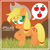 Size: 700x700 | Tagged: safe, artist:caramelcookie, applejack, earth pony, pony, crossed legs, frame, grass, solo