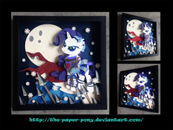 Size: 1280x958 | Tagged: safe, artist:pixelkitties, artist:the-paper-pony, rarity, craft, irl, photo, shadowbox, solo