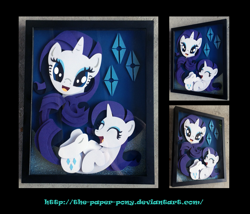 Size: 1325x1132 | Tagged: safe, artist:the-paper-pony, rarity, commission, craft, irl, photo, shadowbox, solo