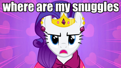 Size: 960x540 | Tagged: safe, screencap, rarity, pony, unicorn, image macro, imma snuggle you, meme, solo, yandere, yanderity