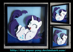 Size: 1280x919 | Tagged: safe, artist:the-paper-pony, rarity, commission, craft, irl, photo, shadowbox, solo