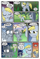 Size: 1024x1497 | Tagged: safe, artist:kazziepones, artist:zaron, derpy hooves, oc, oc:lonely hooves, pegasus, pony, comic:lonely hooves, comic, female, glasses, mare, pet rock