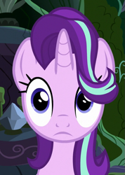 Size: 475x666 | Tagged: safe, screencap, starlight glimmer, pony, unicorn, to change a changeling, changeling kingdom, cropped, cute, feelings forum, female, glimmerbetes, hair flip, hair over one eye, mare, solo