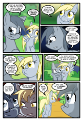 Size: 1950x2850 | Tagged: safe, artist:kazziepones, artist:zaron, derpy hooves, oc, oc:lonely hooves, pegasus, pony, comic:lonely hooves, comic, female, glasses, mare