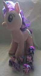 Size: 1652x3055 | Tagged: safe, artist:edhelistar, derpibooru exclusive, starlight glimmer, pony, equestria girls, beanie, brushable, build-a-bear, clothes, cutie mark crew, doll, equestria girls minis, hat, human ponidox, irl, mcdonald's happy meal toys, multeity, photo, plushie, self paradox, self ponidox, starlight cluster, toy