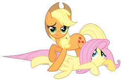 Size: 9141x6000 | Tagged: safe, artist:masem, applejack, fluttershy, earth pony, pegasus, pony, pinkie pride, absurd resolution, simple background, transparent background, vector