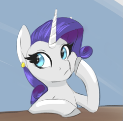 Size: 767x751 | Tagged: safe, artist:hobbsmeerkat, rarity, pony, unicorn, female, horn, mare, solo, white coat