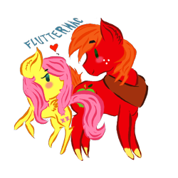 Size: 900x900 | Tagged: safe, artist:luff14, big macintosh, fluttershy, earth pony, pegasus, pony, blushing, fluttermac, male, shipping, stallion, straight