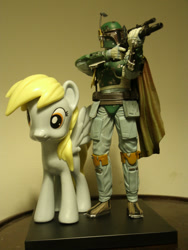 Size: 1024x1365 | Tagged: safe, artist:tmcisrael, derpy hooves, pegasus, pony, boba fett, female, irl, mare, photo, star wars, toy