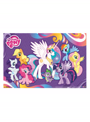 Size: 1360x1836 | Tagged: safe, applejack, fluttershy, pinkie pie, princess celestia, rainbow dash, rarity, spike, twilight sparkle, twilight sparkle (alicorn), alicorn, dragon, earth pony, pegasus, pony, unicorn, bipedal, female, hot topic, mane seven, mane six, mare, poster