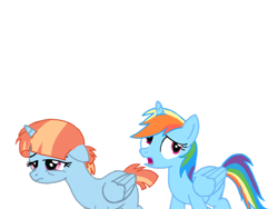 Size: 1024x768 | Tagged: safe, artist:turnaboutart, derpibooru import, rainbow dash, windy whistles, alicorn, pony, alicornified, duo, everyone is an alicorn, female, mare, mother and child, mother and daughter, parent and child, race swap, rainbowcorn, simple background, tired, transparent background, windycorn