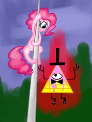 Size: 768x1024 | Tagged: safe, artist:oddytue, pinkie pie, earth pony, pony, bill cipher, female, mare