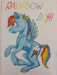 Size: 774x1032 | Tagged: safe, artist:clarissa0210, derpibooru import, rainbow dash, pegasus, pony, scar, solo, traditional art