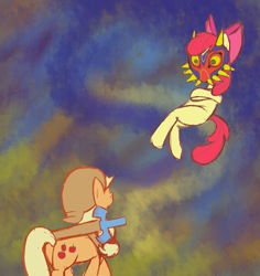 Size: 869x920 | Tagged: safe, artist:hiddenlights, apple bloom, applejack, earth pony, pony, crossover, the legend of zelda, the legend of zelda: majora's mask