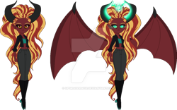 Size: 800x498 | Tagged: safe, artist:upgraderath, sunset satan, sunset shimmer, demon, equestria girls, base used, redesign, simple background, transparent background, watermark, wings