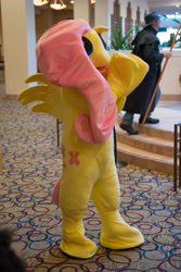 Size: 4442x6656 | Tagged: safe, artist:lemonkylie, fluttershy, human, absurd resolution, babscon, cosplay, fursuit, irl, irl human, photo