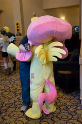 Size: 4476x6707 | Tagged: safe, artist:lemonkylie, fluttershy, human, absurd resolution, babscon, cosplay, fursuit, irl, irl human, palindrome get, photo