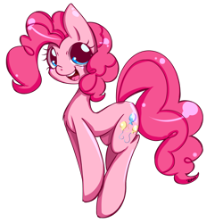 Size: 2000x2000 | Tagged: safe, artist:mrsremi, pinkie pie, earth pony, pony, bouncing, happy, looking at you, simple background, solo, transparent background