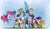 Size: 2500x1444 | Tagged: safe, artist:ncmares, derpibooru import, applejack, fluttershy, pinkie pie, rainbow dash, rarity, twilight sparkle, twilight sparkle (alicorn), alicorn, earth pony, pegasus, pony, unicorn, american football, andrew luck, derp, female, helmet, indianapolis colts, mane six, mare, nfl, plot, super bowl, super bowl xlix, throwing things at fluttershy