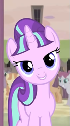 Size: 397x720 | Tagged: safe, screencap, starlight glimmer, pony, unicorn, season 5, the cutie map, cropped, female, grin, lidded eyes, looking at you, mare, s5 starlight, smiling, solo