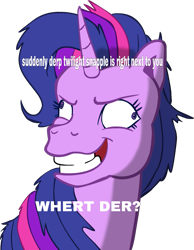 Size: 721x929 | Tagged: safe, artist:colossalstinker, derpibooru import, twilight sparkle, pony, g3, derp, ermahgerd, female, g4 to g3, generation leap, image macro, meme, solo, twilight snapple, what do