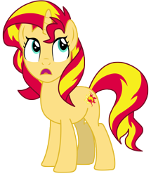 Size: 8600x10000 | Tagged: safe, artist:sunshi, sunset shimmer, pony, unicorn, absurd resolution, amazed, female, mare, open mouth, simple background, solo, transparent background, vector